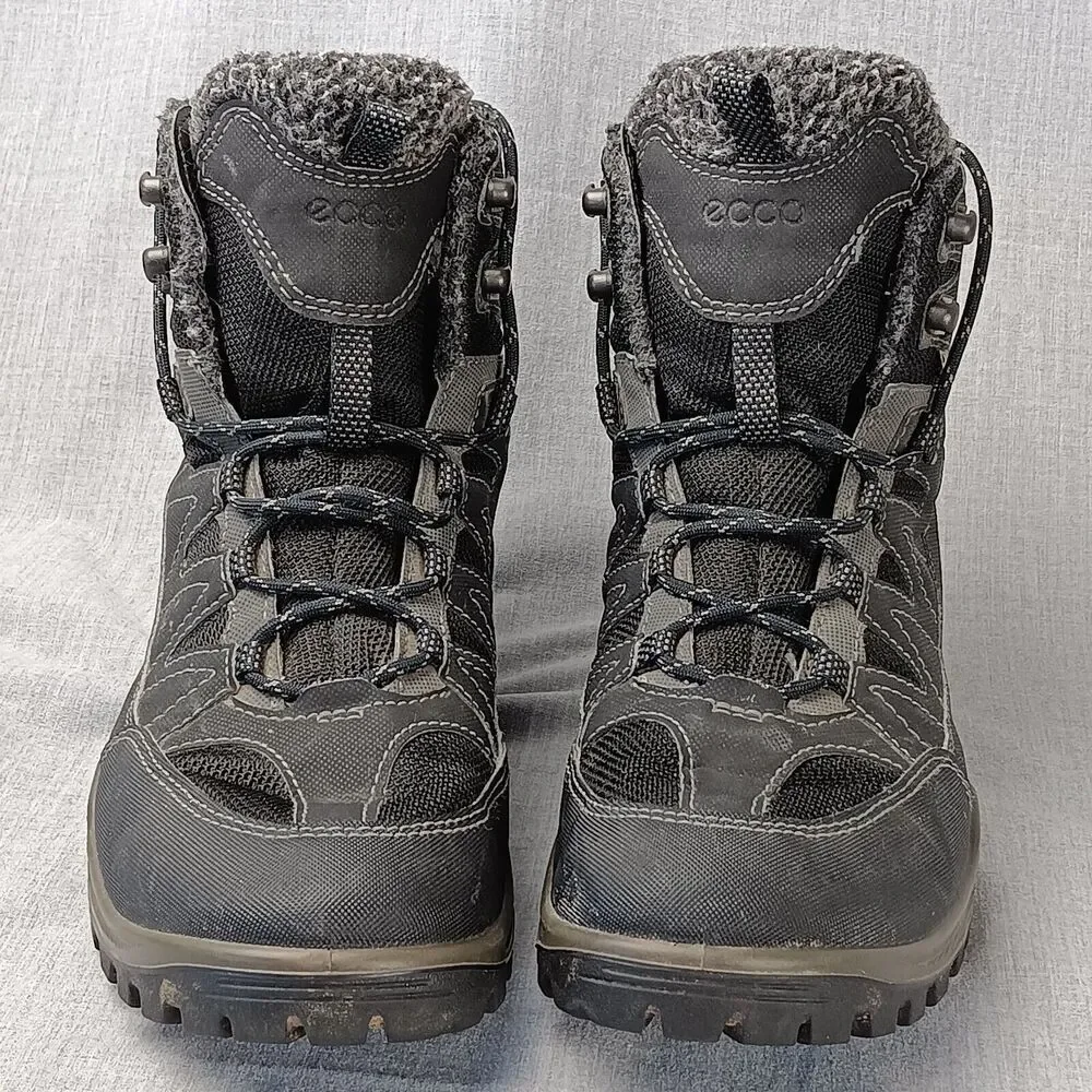 Ecco Xpedition III Gore Tex Lace Up Hiking Boots In Black US Size 8-8.5 Flaws